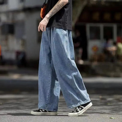 Men Jeans Wide Leg Denim Cargo jean pants Loose Straight Baggy Men's Jeans hip hop Streetwear Skateboard Neutral denim Trousers