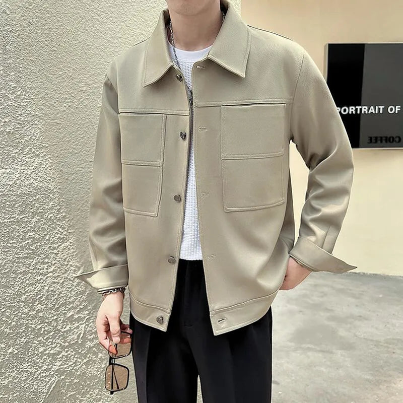 saferido Spring and Autumn Men's Bomber Jacket Casual Men's Outerwear Windbreaker Stand Collar Jacket Men's Workwear Jacket M-3XL