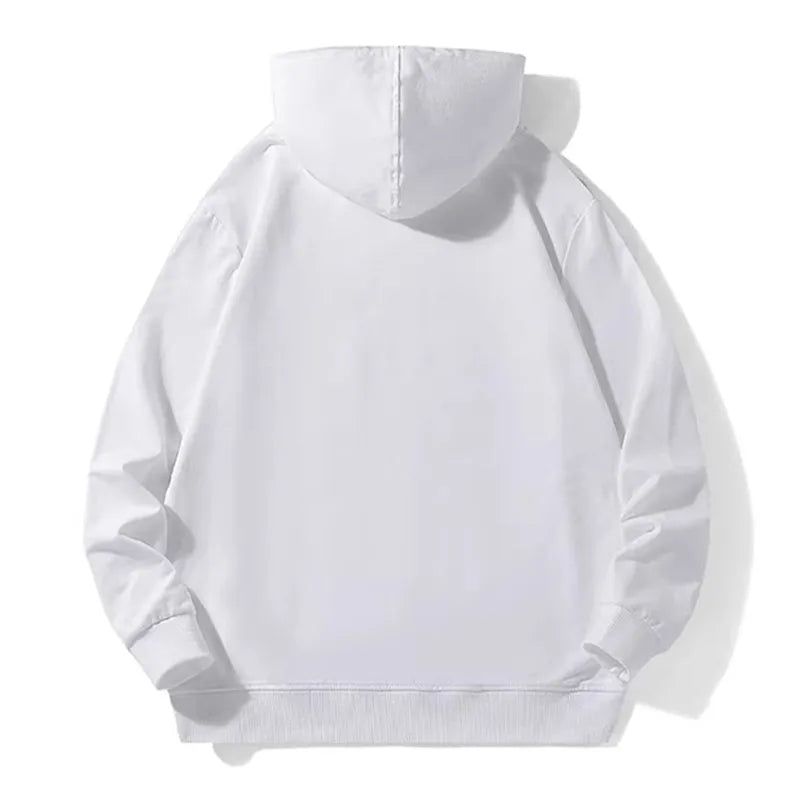 Spring Men White Hoodies Mens Casual Hooded Sweatshirts Fashion Long Sleeve Pullover Male Oversized Basic Hoody Tops