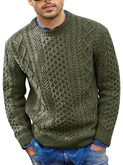 Pink Sweater Men's Autumn Winter New Pure Color Pullover Knitted Sweater Menwear Fashion Large Size Male Clothing