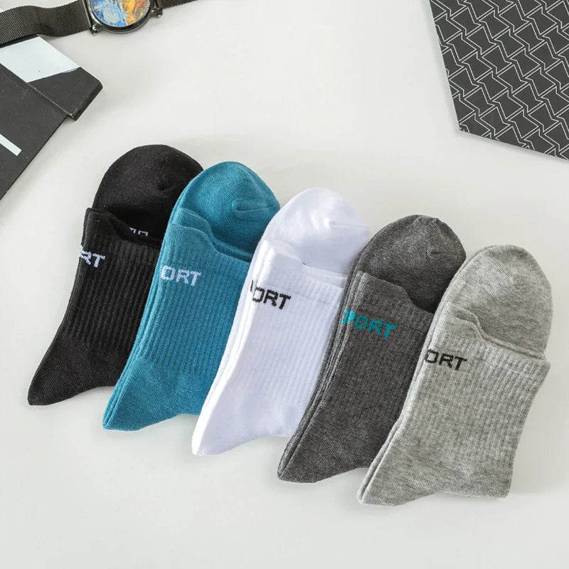 saferido 10Pairs Men Socks Organic Cotton Breathable Sports Socks  Black Casual Athletic New Spring Summer for Male Plus Size EUR38-45