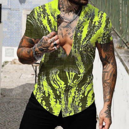 Summer Men's Short Sleeve Shirts 3D Printed Fashion Shirts Hawaiian Casual Shirts Oversized S-5XL