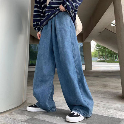 Streetwear  multi-pocket jeans cargo pantsLoose Plus Size Wide Leg Pants Japanese Harajuku Casual Denim Pants Men Clothing