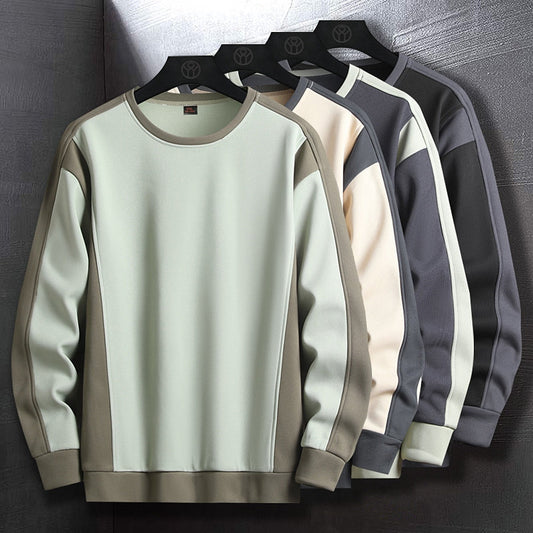 Sweatshirts For Men Side Striped Hip Hop Spring Men Clothing Streetwear Patchwork Sweatshirts No Hood Hoodies Men Tops