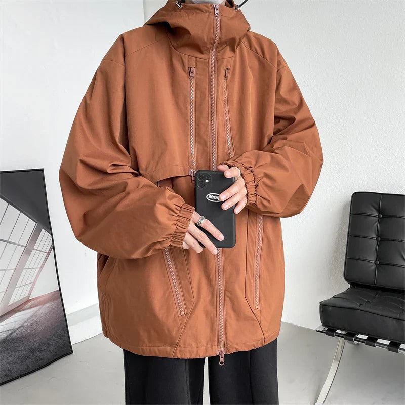 saferido Men's Clothing Harajuku Outerwear Men's Coats Models 2024 Man Hoodie Hooded Jackets Korean Popular Clothes Loose Fitting Spring