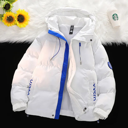 Popular Men's Cotton Clothes Winter Hooded Cotton Jacket New Trendy Brand Warm Cotton Coat Coat Loose Fit