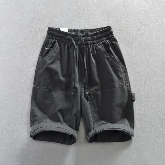 Summer Cotton Shorts Men Oversize 4XL Breathable Vintage Drawstring Casual Comfortable Shorts