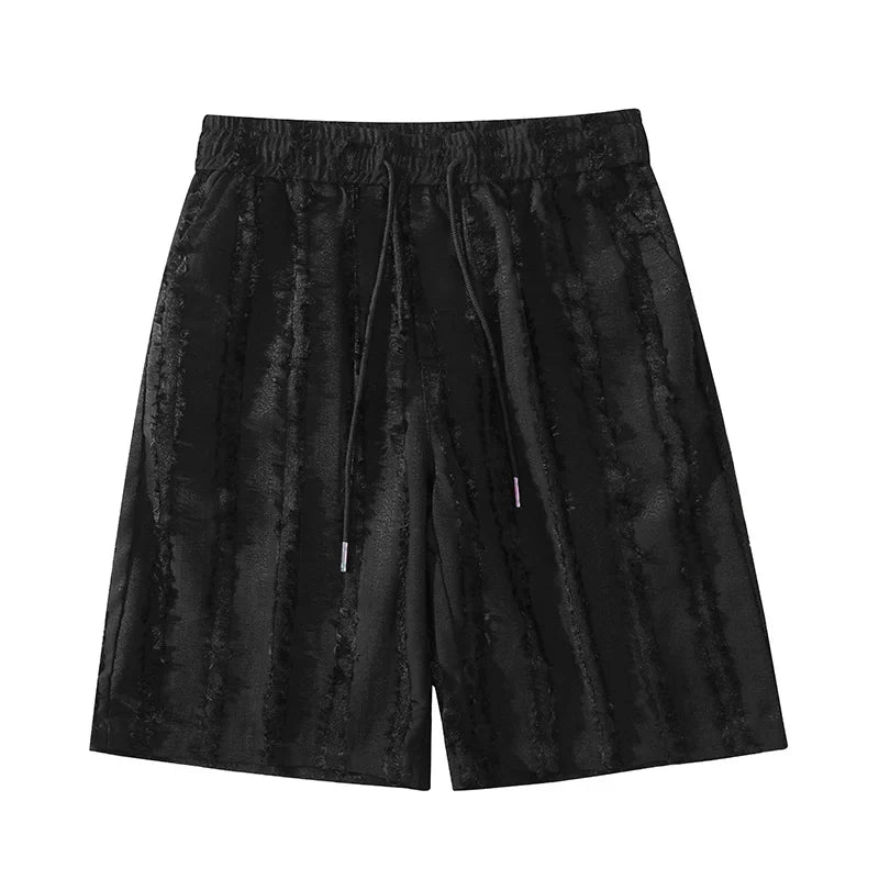 saferido Summer Thin Shorts Men Fashion Oversized Ice Silk Shorts Men Streetwear Loose Black/White Beach Shorts Mens Large Sizes M-5XL