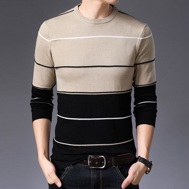 New Men Sweater Autumn Winter Cotton Knitted Pullover For Classic Brand Clothing Male Slim Bottoms Casual Fashion Men Sweaters