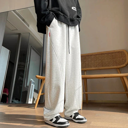 saferido Baggy Black Oversize Men's Cargo Pants Spring Autumn Straight Wide Leg Trousers aggy Streetwear Sport Sweatpants 5XL