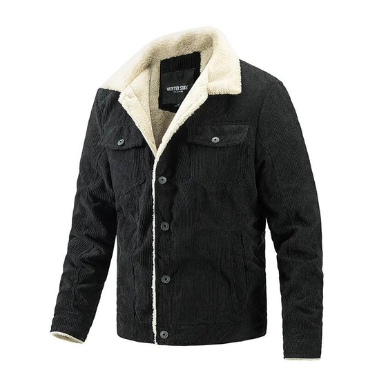 Fashion Winter New Men's Corduroy Plush Jacket Casual Jacket Trend Men's Clothing Men Outwear