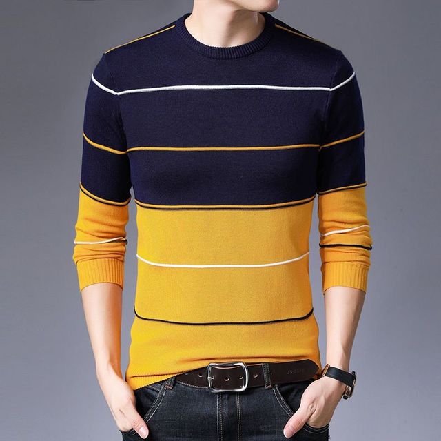 New Men Sweater Autumn Winter Cotton Knitted Pullover For Classic Brand Clothing Male Slim Bottoms Casual Fashion Men Sweaters