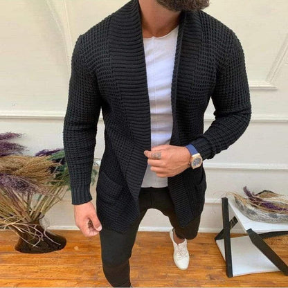 Men Striped Casual Knitting Cardigan Spring Autumn V-Neck Solid Long Sleeve Male Sweater Daily Style Streetwear Tracksuits