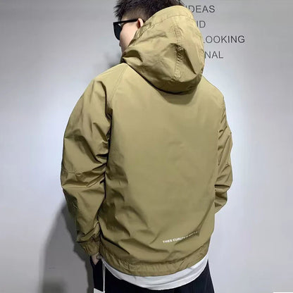 Men's Sweatshirt Luxury Pocket Jackets Hoodie Hip Hop Harajuku Streetwear Korean Fashion Jacket Casual Half-zip Loose Coats Men