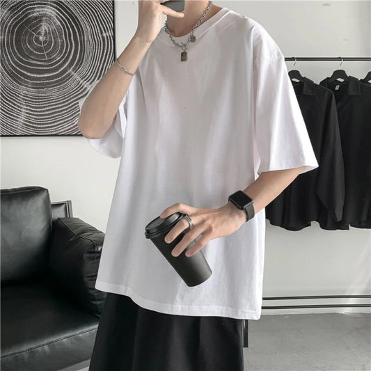 100% Cotton T-shirts Men Summer Solid T shirts Women's Basic T-shirts Short Sleeve Classic Tees Female Casual Tops