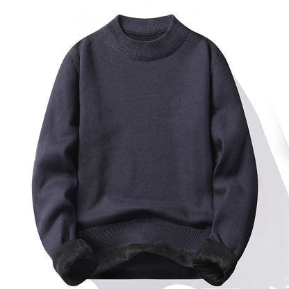 Fashion Men's Casual Slim Fit Basic Turtleneck Knitted Sweater High Collar Pullover Male Double Collar Autumn Winter Tops