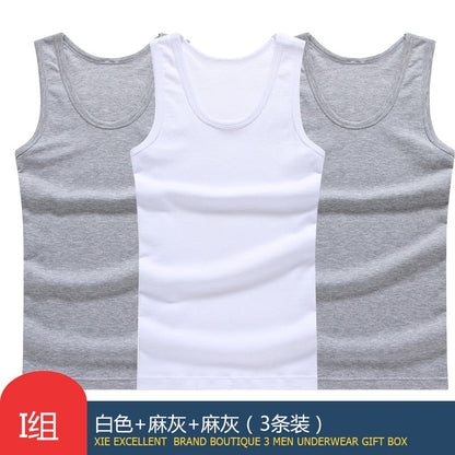 Hot Sale 3pcs / 100% Cotton Mens Sleeveless Tank Top Solid Muscle Vest Undershirts O-neck Gymclothing Tees Whorl Tops