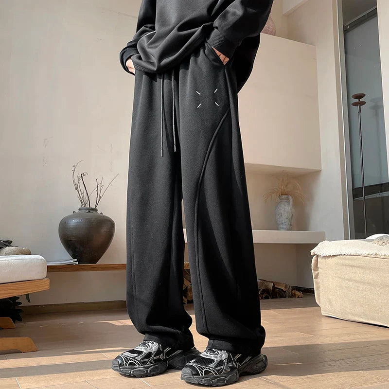 saferido Baggy Black Oversize Men's Cargo Pants Spring Autumn Straight Wide Leg Trousers aggy Streetwear Sport Sweatpants 5XL