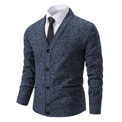 New Autumn Winter Brand Fashion Knitted Sweater Men Cardigan Sweater Black Korean Casual Coats Jacket Mens Clothing