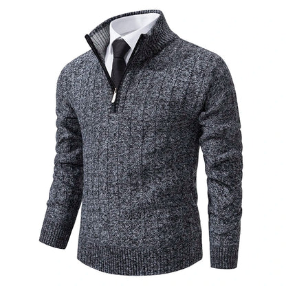 Men's Pullover Autumn And Winter New Knitwear Solid Color With A Bottom Shirt Grab Fleece Warm And Comfortable Sweater