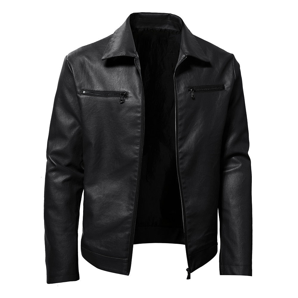 Autumn WInter Motorcycle Jacket Men Turn Down Collar Casual Leather Jacket Fashion Slim Moto Bike PU  Jacket Men Plus Size 5XL