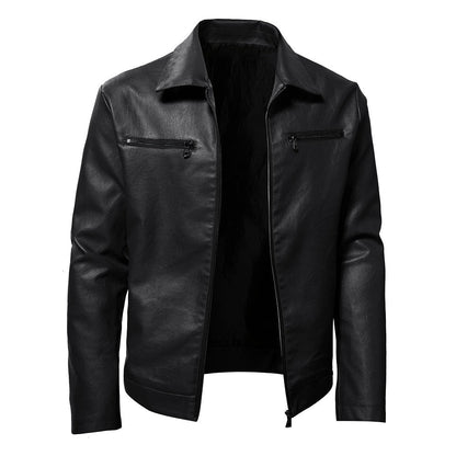 Autumn WInter Motorcycle Jacket Men Turn Down Collar Casual Leather Jacket Fashion Slim Moto Bike PU  Jacket Men Plus Size 5XL