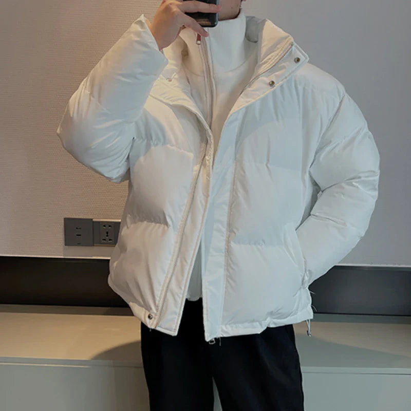 saferido Winter Jacket Men Two Fake Pieces Puffer Parkas Fashion Oversize Thicken Warm Zipper Jackets Casual Hiphop Overcoat Men Clothing