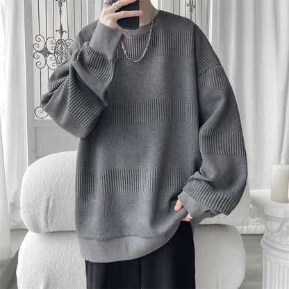 Hoodies Jacquard Sweatshirt Mens White Pullover Streetwear Casual Fashion Clothes Mens Oversized Korean Harajuku T Shirt