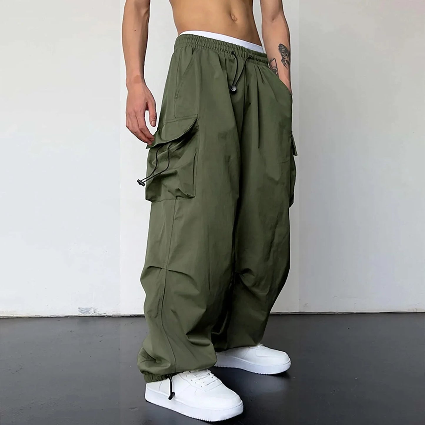 Y2k Men's Cargo Pants Multi Pocket Male Hiphop Overalls High Street Casual Trousers  Spring Summer New Pants Streetwear