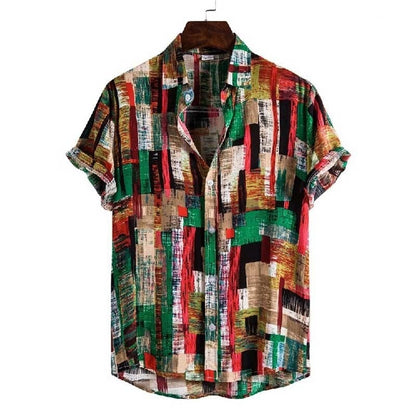 Summer Men For Shirt Holiday Fashion Beach Dot Print Short Sleeve Tops Aloha Clothing Streetwear Mens Hawaiian Shirts 5XL