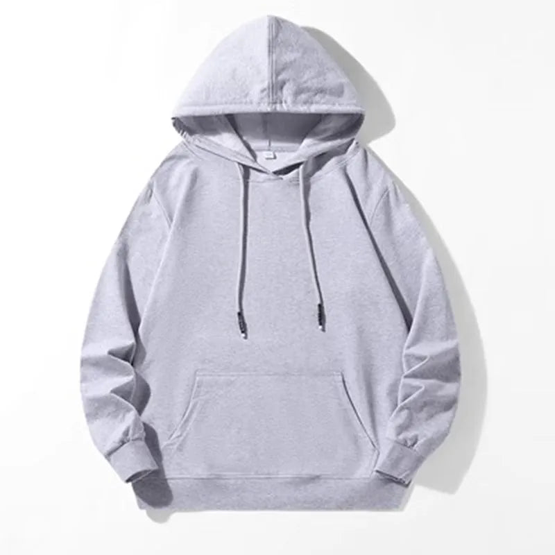 Spring Men White Hoodies Mens Casual Hooded Sweatshirts Fashion Long Sleeve Pullover Male Oversized Basic Hoody Tops