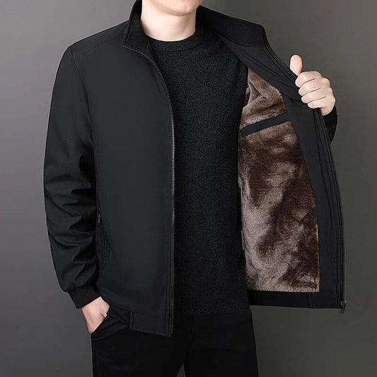 Brand Winter Jacket Men Autumn Solid Color Plush and Thick Coats Men Plus Size 8xl Stand Collar Warm Men Clothing