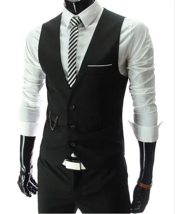 New Arrival Dress Vests For Men Slim Fit Mens Suit Vest Male Waistcoat Gilet Homme Casual Sleeveless Formal Business Jacket