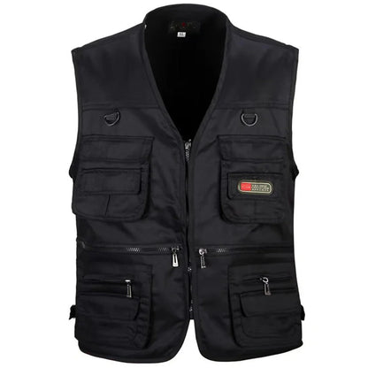 Spring Autumn Men's Fishing Vest Outdoor Multi-pocket Sleeveless Tactical Vest Hunting Hiking Travel Casual Waistcoat Jacket