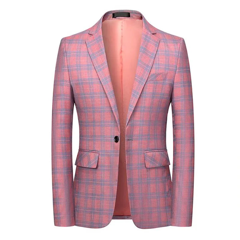 saferido  Men's Spring High Quality Plaid Business Suit/Male Slim Fit Groom To Get Married Dress Blazers/Man Casual Jacket 5XL 6XL