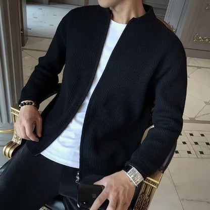 Men Spring Autumn Warm Cardigan Men Zipper Sweaters Jackets Mens Slim Fit Knitted Sweatercoat Thick Cardigan Sweater Coat