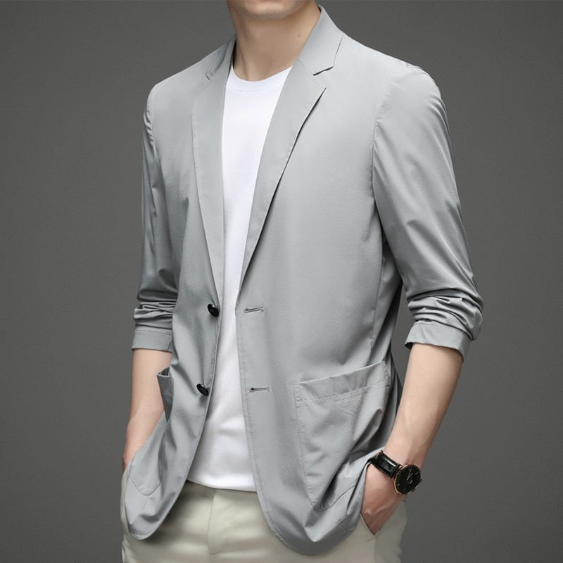 Summer Sun Protection Suit Men's  Ice Silk Lightweight Spring and Autumn Small Suit Large Size Single Western Coat