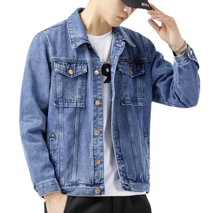 New Men's Denim Jackets Vintage Classic Style Motor&bicyle Winter Jacket Men Slim Stretch Cotton Casual Jeans Coats Male Spring