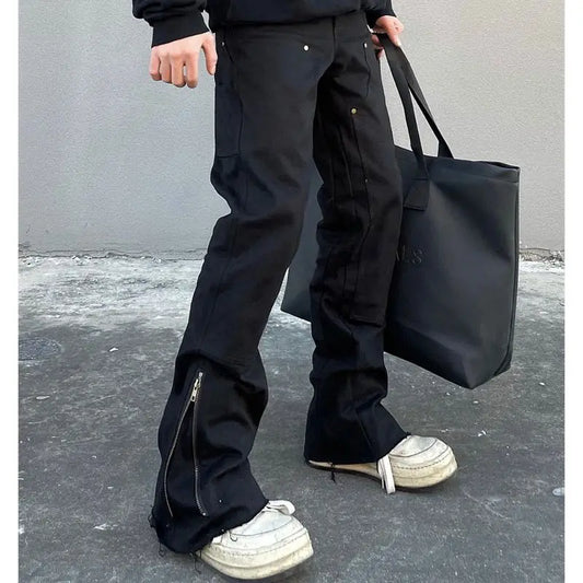 saferido Men Slim Jeans Korean Fashion Zipper Casual Pants Black Trendyol Cargo Trousers Punk Streetwear Man Harajuku Denim Y2k Hip Hop