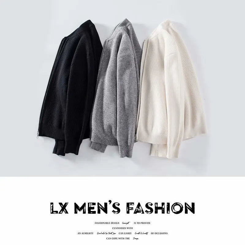 Men Spring Autumn Warm Cardigan Men Zipper Sweaters Jackets Mens Slim Fit Knitted Sweatercoat Thick Cardigan Sweater Coat