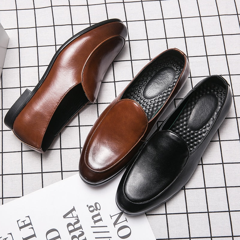 saferido Loafers Wedding Men Shoes Solid Color Fashion Driving Shoes Business Casual Party Daily Versatile Simple Classic Dress Shoes