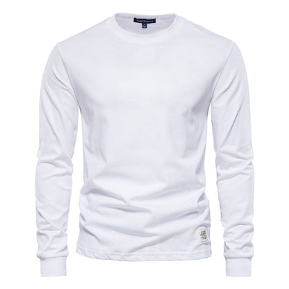 Spring New men T Shirt Fashion O-neck Long Sleeved Cotton Mens Tshirts High Quality  Man T-shirt 12 Color