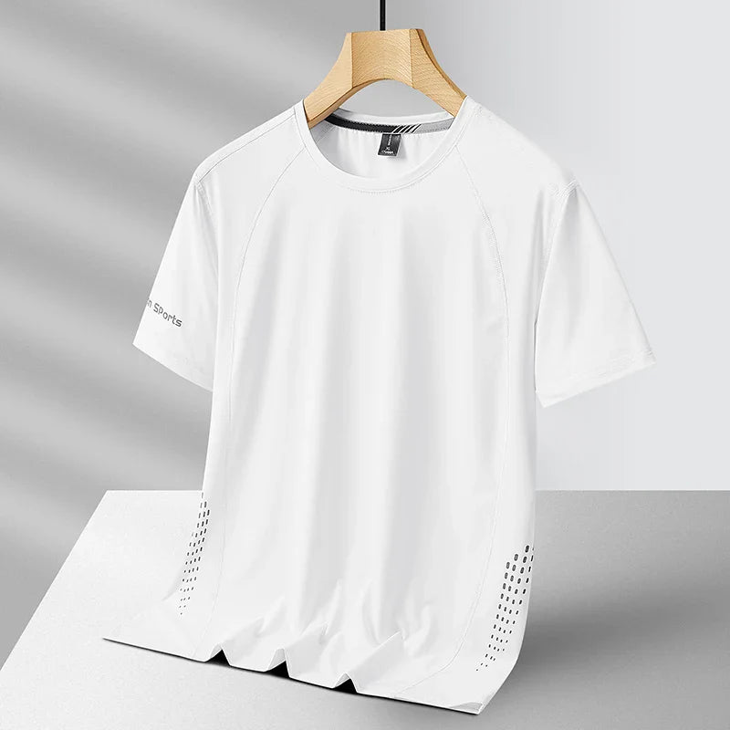 Quick Dry Sport T Shirt Men'S Short Sleeves Summer Casual White Plus OverSize 6XL 7XL 8XL 9XL Top Tees GYM Tshirt Clothes