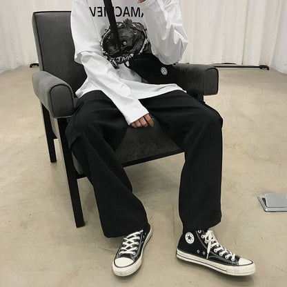 Thin Wide Leg Cargo Sweatpants Male Oversize Pants Y2k Streetwear Casual Sport Straight Long Trousers Basketball  Man New