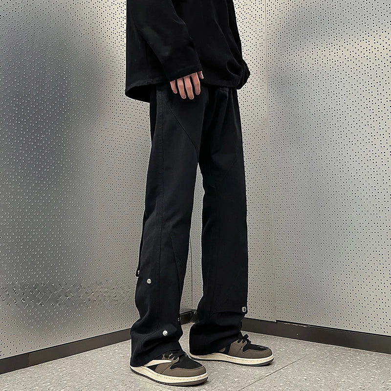 saferido 90s 00s Fashion Streetwear High Street Work Pants Men's Casual Pants Spring and Autumn Straight Leg Loose Wide Leg Pants