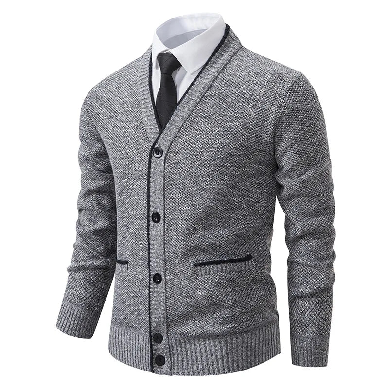 New Autumn Winter Brand Fashion Knitted Sweater Men Cardigan Sweater Black Korean Casual Coats Jacket Mens Clothing