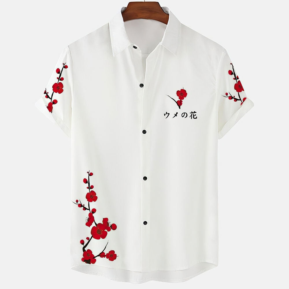 Hawaiian Men Flower Shirt Clothes Loose Breathable Summer Street Casual Chic Turn-down Collar Short Sleeve Tops 5xl