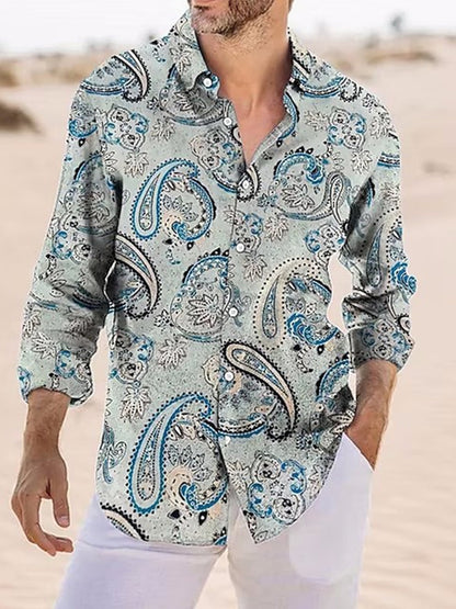 New Y2k Spring Luxury High Quality Men's Shirts Oversized Shirt Printed Long Sleeve Tops Men's Clothes Hawaiian Club Cardigan