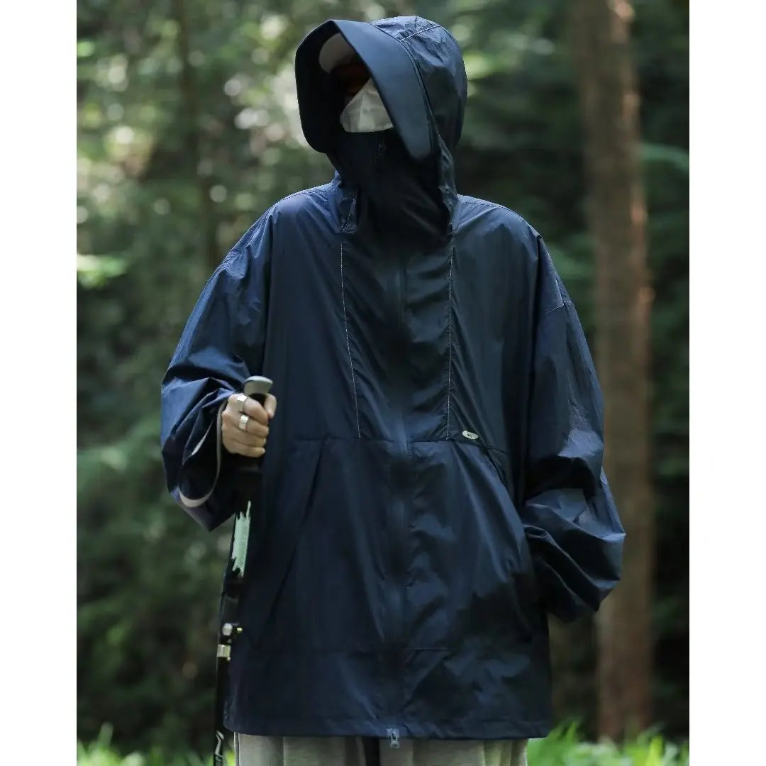 Jackets Men Hooded Thin Summer Breathable Sun-proof Fashion Loose Full Sleeve Outdoor Unisex Normcore Solid Chic