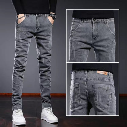 Straight Jeans Men High Waist Jean Spring Summer Boyfriend Jeans Streetwear Skinny Cacual Designer Long Denim Pants Trousers